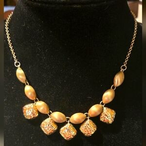 🚨2 For $20🚨Monet goldtone statement necklace 16-18" Hammered Gold Disks